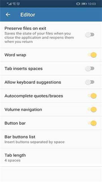 Pydroid 设置主菜单